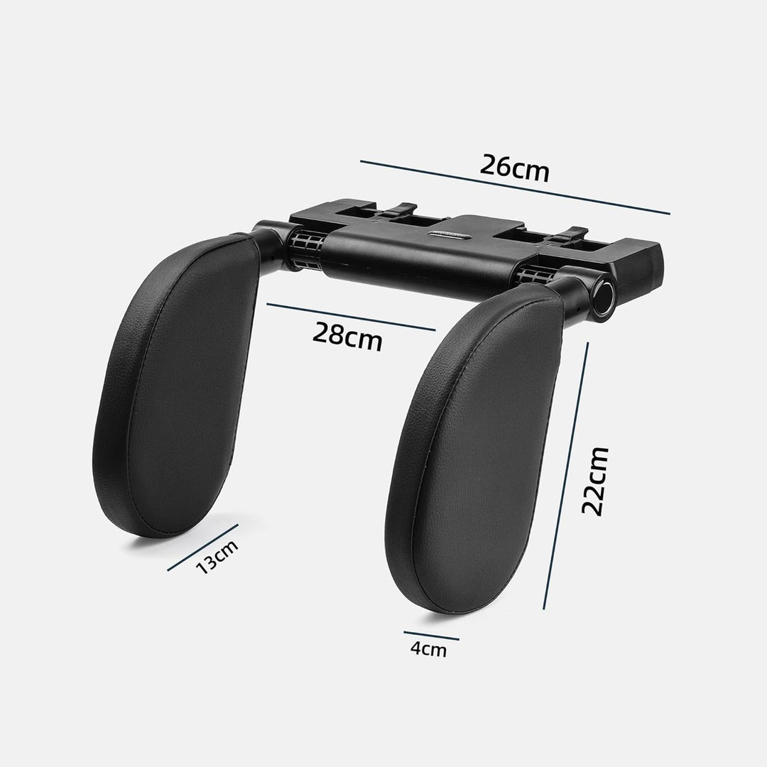 2 Pack KopfstüTze Auto Kinder, 180 Grad Verstellbares Atmungsaktiv Leder Nackenstütze Auto,Nackenkis