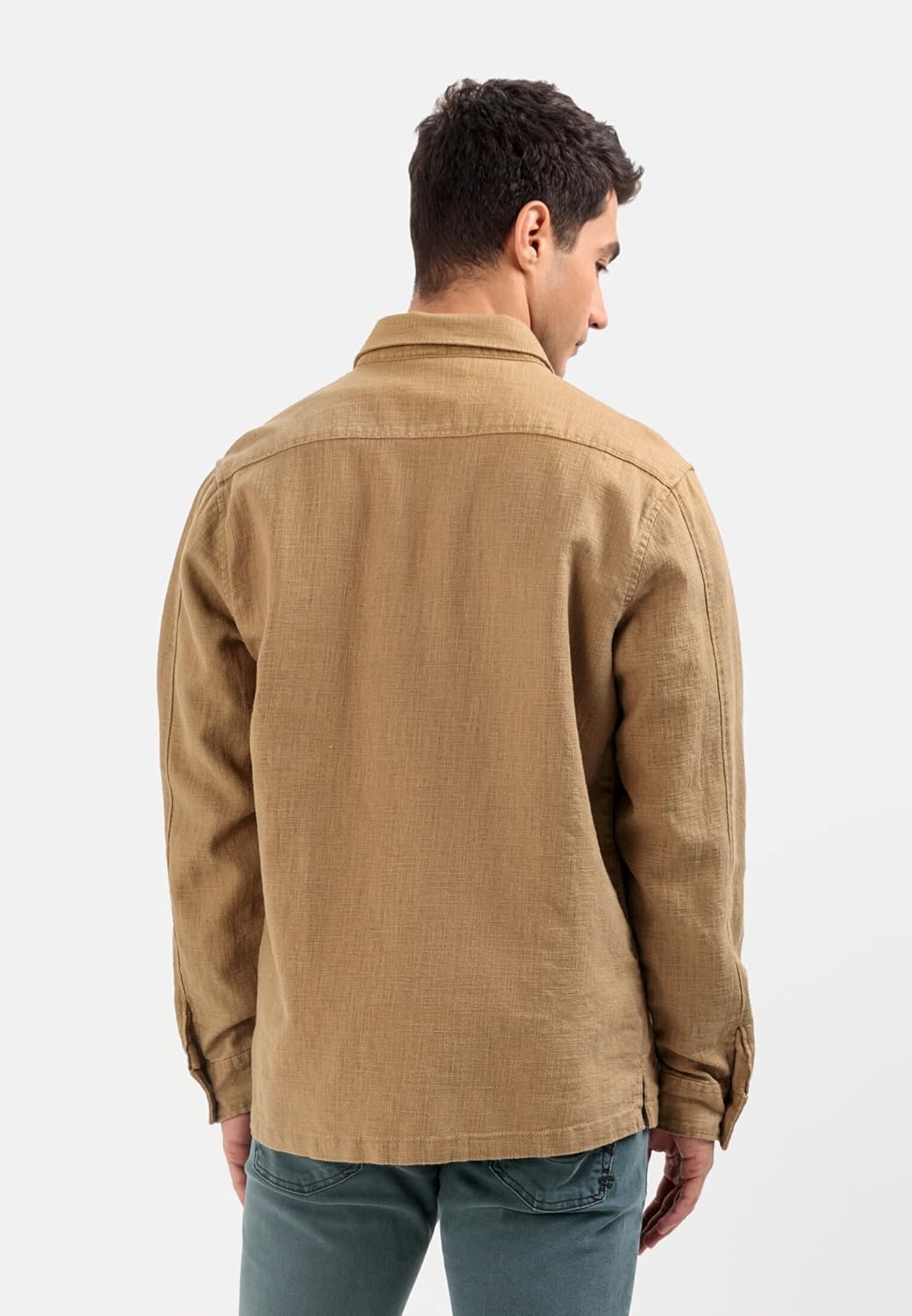 camel active Herren Overshirt aus einem Leinen-Baumwollmix S Braun, S Braun
