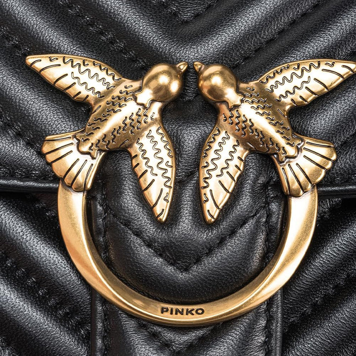Pinko Damen Love Lady Puff Classic CL Shee Z99q_nero-antique Gold, Z99q_nero-antique Gold