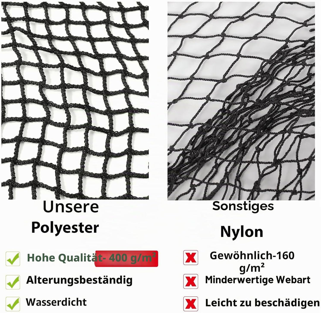 EMEKIAN Schwarzes Polyester Golf Übungszaunnetz, Schwerlast Golfball-Absperrnetz, Tragbares Golfnetz