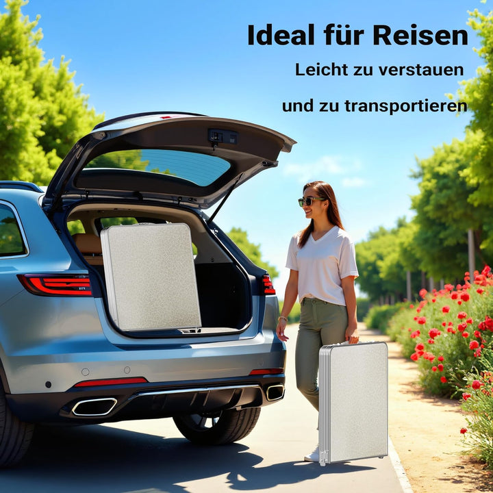 Wiltec Campingmöbel Set 5tlg. Campingtisch mit Stühlen höhenverstellbarer Tisch Plus 4 Campingstühle