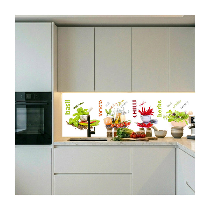 Küchenrückwand Folie selbstklebend GEWÜRZ | Klebefolie - Dekofolie - Spritzschutz für Küche | Made i