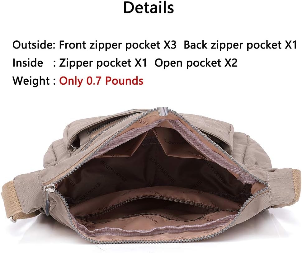MINTEGRA Umhängetasche für Damen, Nylon, wasserdicht, Schultertasche, Messenger-Tasche, leicht, Pock