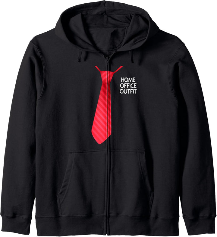 Homeoffice Outfit Mit Krawatte Heimarbeit Zuhause Arbeiten Kapuzenjacke