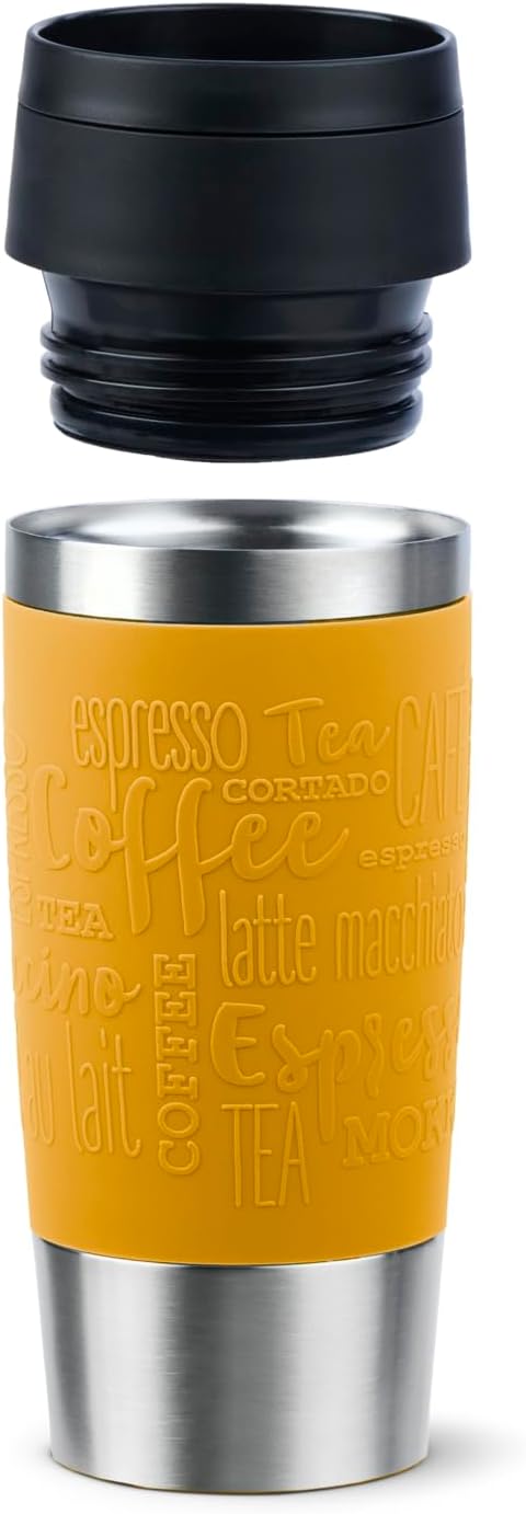Emsa N20208 Travel Mug Classic Isolierbecher 0,36 Liter | neuer Komfort-Schraubverschluss | Edelstah