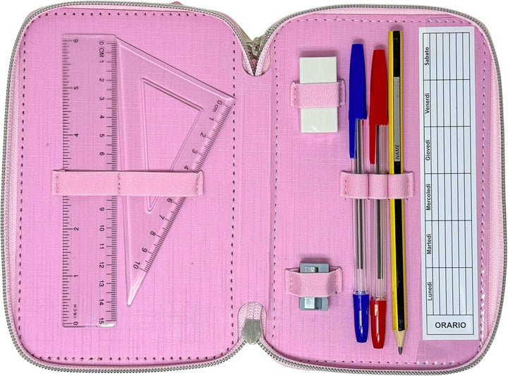 3-Fach Federmäppchen Gefüllt Mädchen (6-10 Jahre) für Hello Kitty Fan – 3D-Effekt Federtasche Schule
