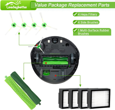 Leadaybetter Bürsten Ersatzteile für iRobot Roomba E & I Serie i7+ i3+ i4+ i6+ i8+ j7+/Plus E5 E6 E7