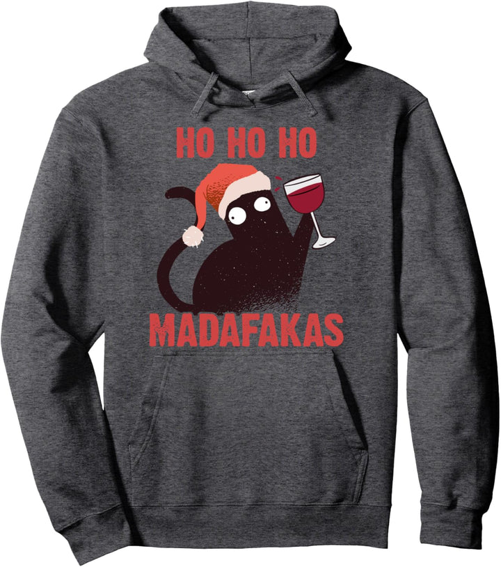 Ho Ho Ho Madafakas Lustige Katze Weihnachten I Kostüm Katzen Pullover Hoodie