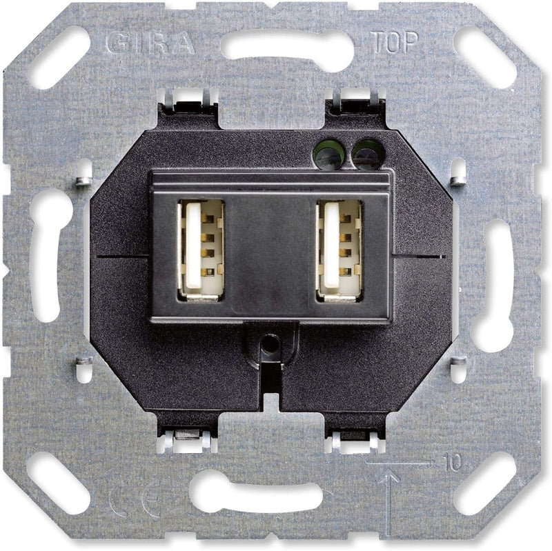 Gira 235900 USB Spannungsversversorgung 2-fach Einsatz Single, Single