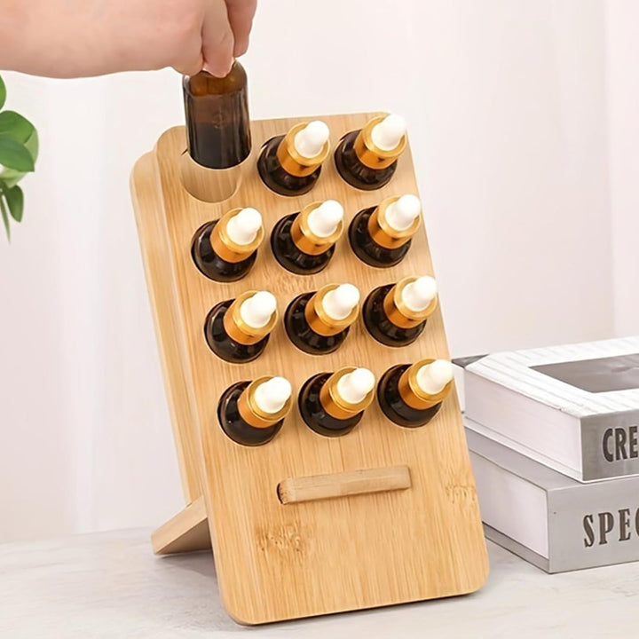 12 Loch Hölzern für Ätherisches Öl Display Ständer, Ständerhalter Aromatherapie Öle Organizer, Äther