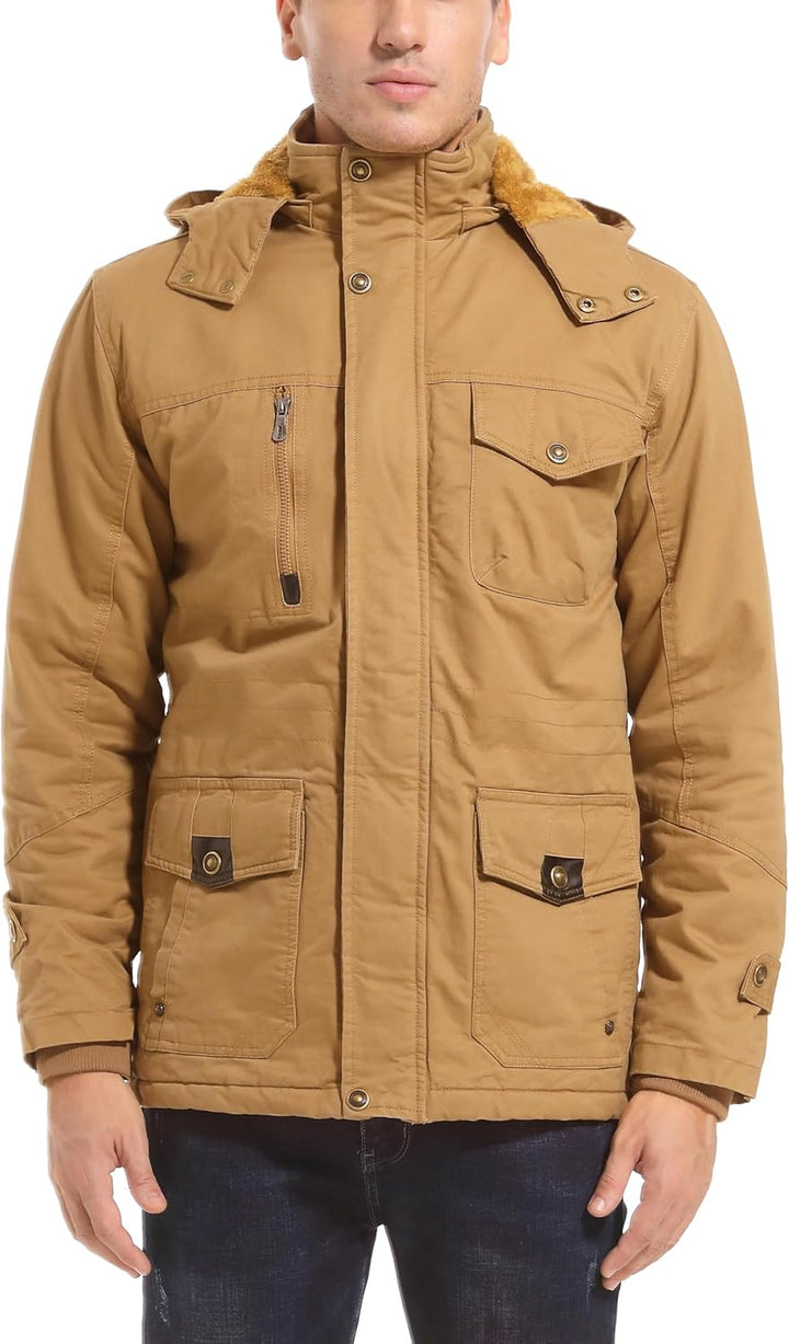 MAGCOMSEN Winterjacke Herren Warm Gefüttert Jacke Fleece Winterparka Winddicht Outdoor Übergangsjack