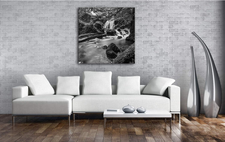 deyoli Flusslauf im Dschungel Format: 70x70 Effekt: Schwarz&Weiss als Leinwandbild, Motiv fertig ger