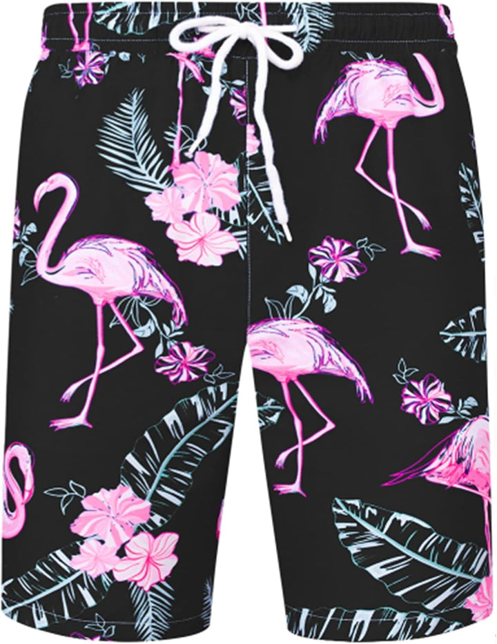 J.VER Herren Hawaiihemd Kurzarm Party Hemd Casual Flamingo Floral Strandhemd Bügelfrei Button Down K