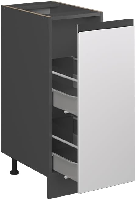 Vicco Apothekerschrank R-Line, Weiss/Anthrazit, 30 cm J-Shape, ohne Arbeitsplatte Weiss Apothekerunt