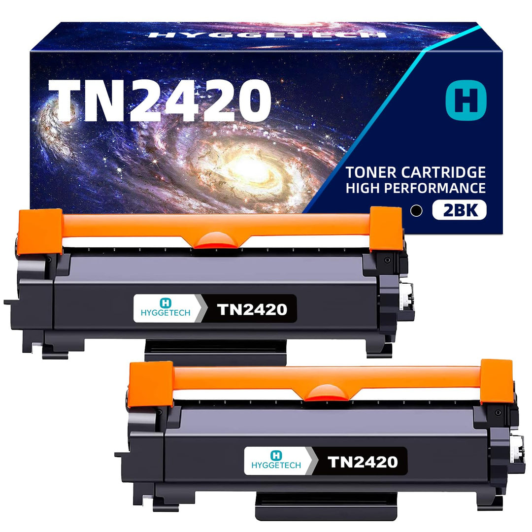 Hyggetech 2-Pack Compatible Toner Replacement for Brother TN2420 TN2410 Toner for Brother MFC-L2710D