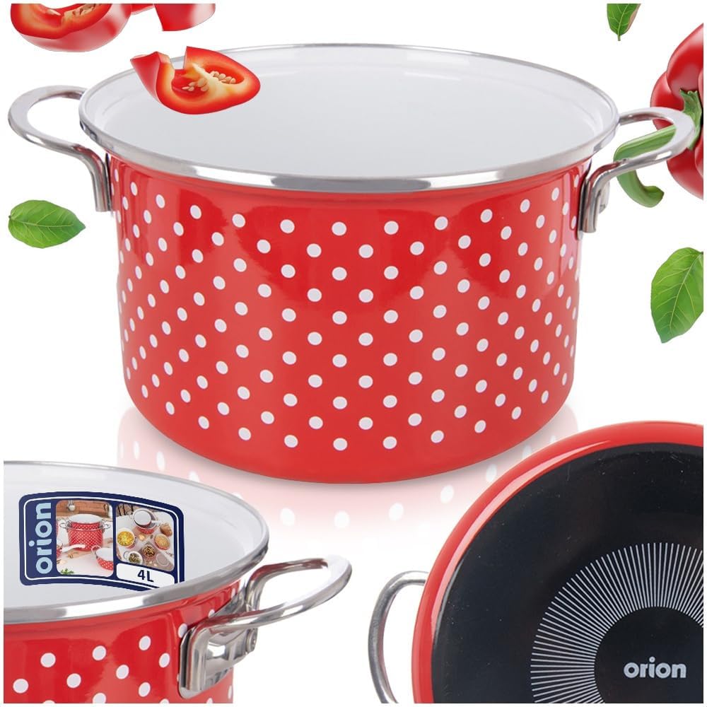 orion group Emaille Kochtopf 4 l Ø 22 cm – Praktischer Kochtopf mit ergonomischen Griffen – Für alle