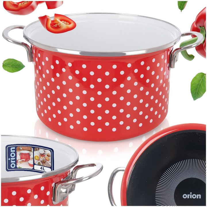 orion group Emaille Kochtopf 4 l Ø 22 cm – Praktischer Kochtopf mit ergonomischen Griffen – Für alle