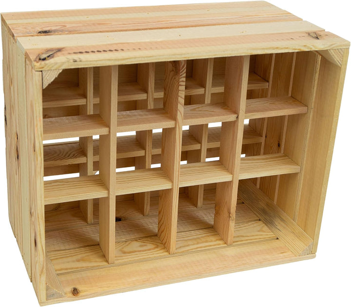 Kistenkolli Altes Land Flaschenregal Henry Holz Natur – Weinregal für 12 Flaschen | Stapelbar &amp; Schm
