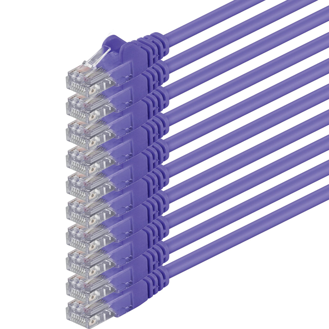 1aTTack.de Cat6 5m violett 10 Stück Netzwerkkabel Patchkabel Cat6 Lan Kabel 1000 Mbits Ethernet Lan