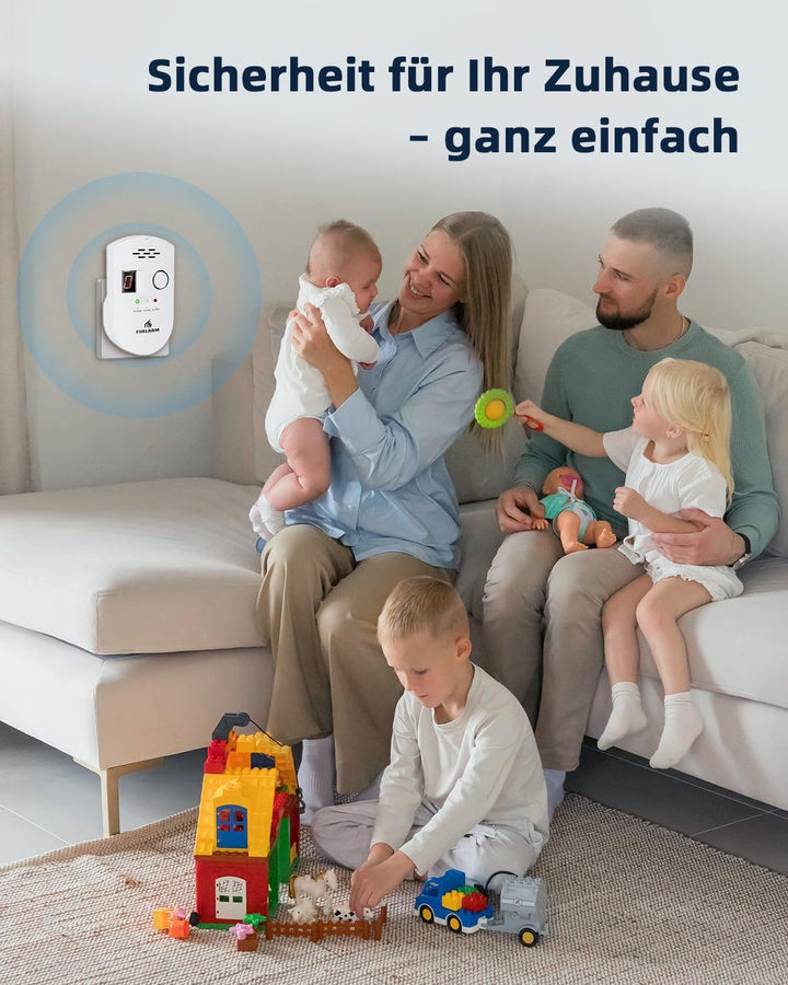 Firlarm - Gasmelder für den Haushalt stadtgas, Methan Propan Butan Erdgas Flüssiggas Stadtgas Alarm,