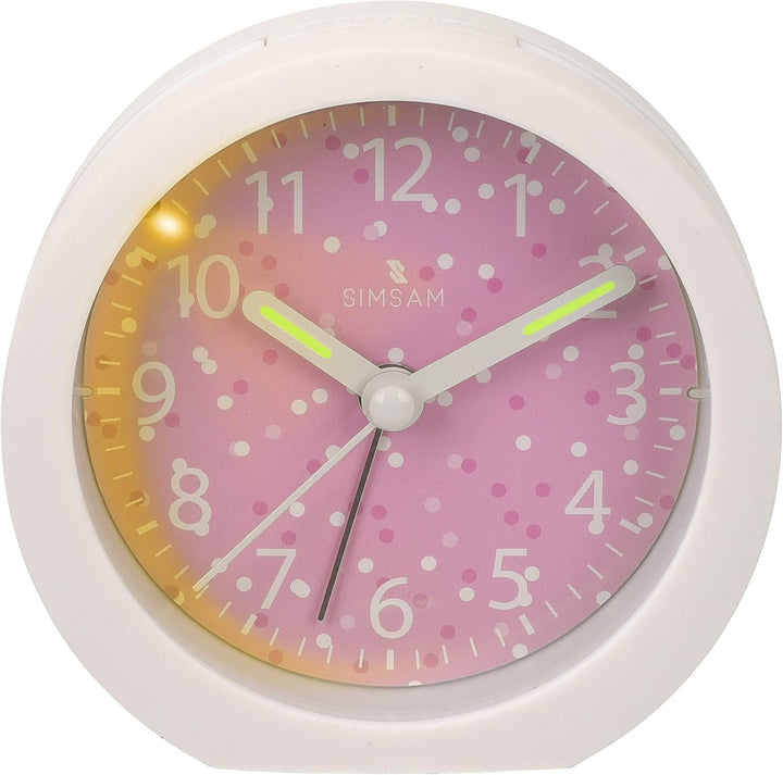SIMSAM Wecker Kinder Mädchen, Kinderwecker Mädchen Ohne Ticken, Kinder Wecker für Mädchen, Analog We