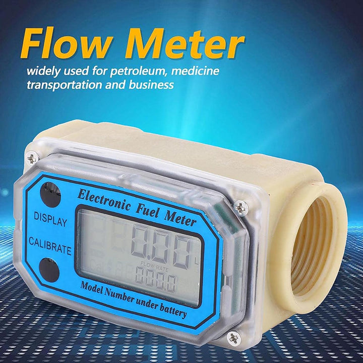 Mini Fuel Flow Meter, Digitale Turbinenzähler, 15–120 L/min 1 Zoll NPT Durchflussmesser, LCD Digital