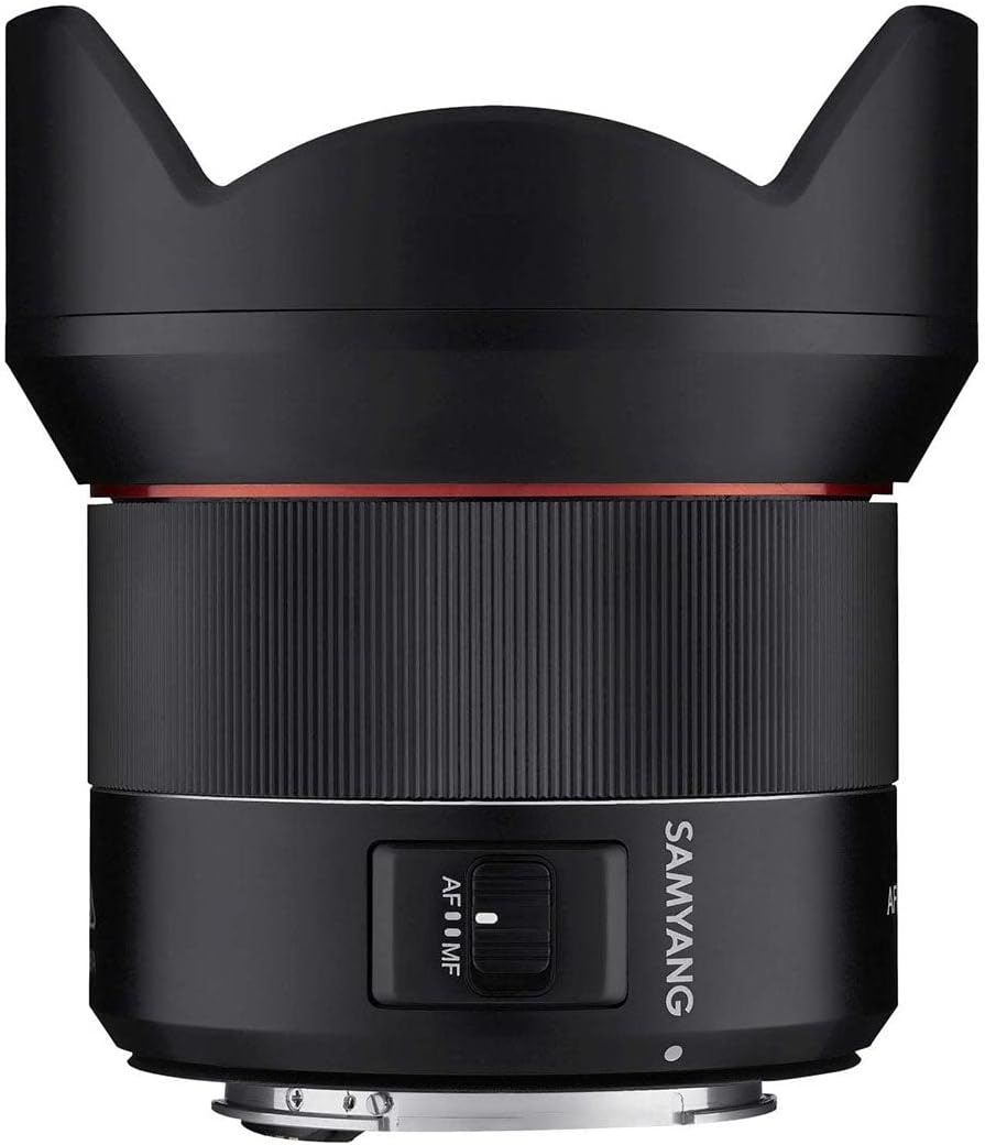 Samyang 8008 AF 14mm F2,8 EF für Canon EF Objektiv I Weitwinkel mit 116,6° Bildwinkel & präzisem Aut