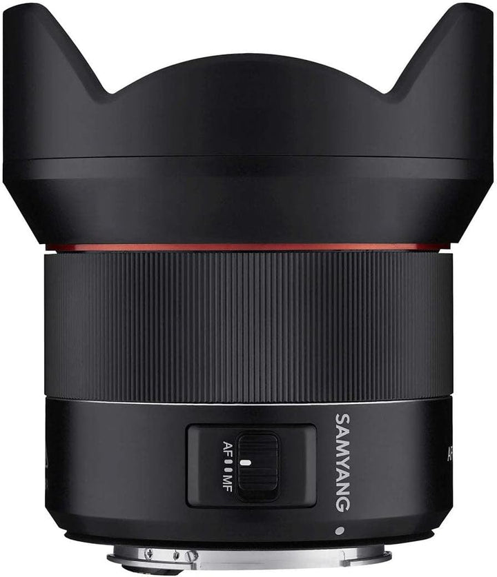Samyang 8008 AF 14mm F2,8 EF für Canon EF Objektiv I Weitwinkel mit 116,6° Bildwinkel & präzisem Aut