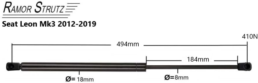 2x Gasfeder Dämpfer Heckklappe Kompatibel mit Seat Leon Fliessheck mk3 2012-2019. Gasdruckfeder Heck