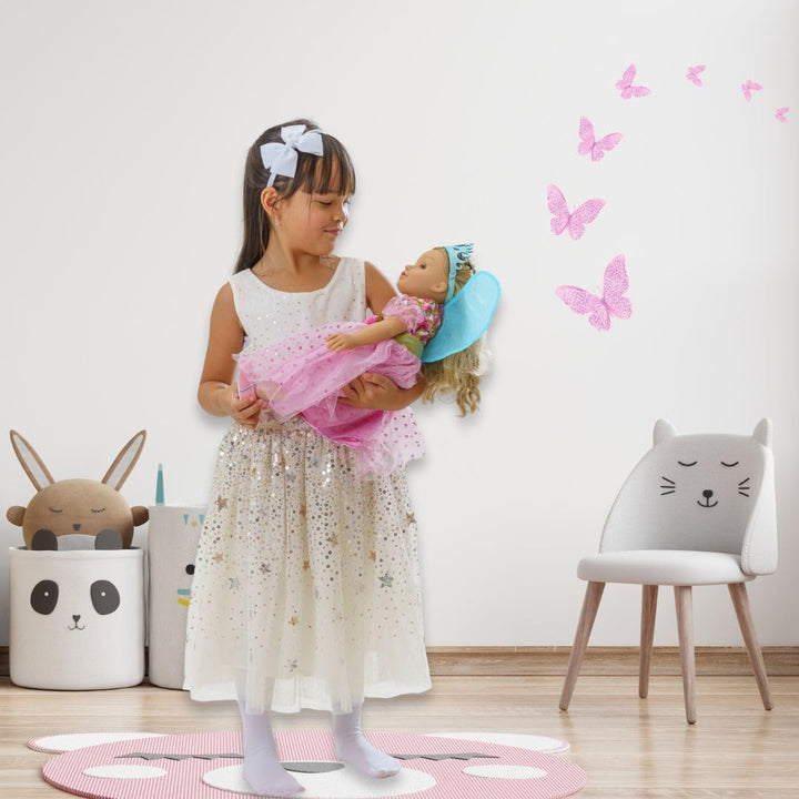 Heless 2440 - Puppenkleidung im Design Prinzessin Lillifee, Kleid inkl. Glitzerkrone und Augenmaske