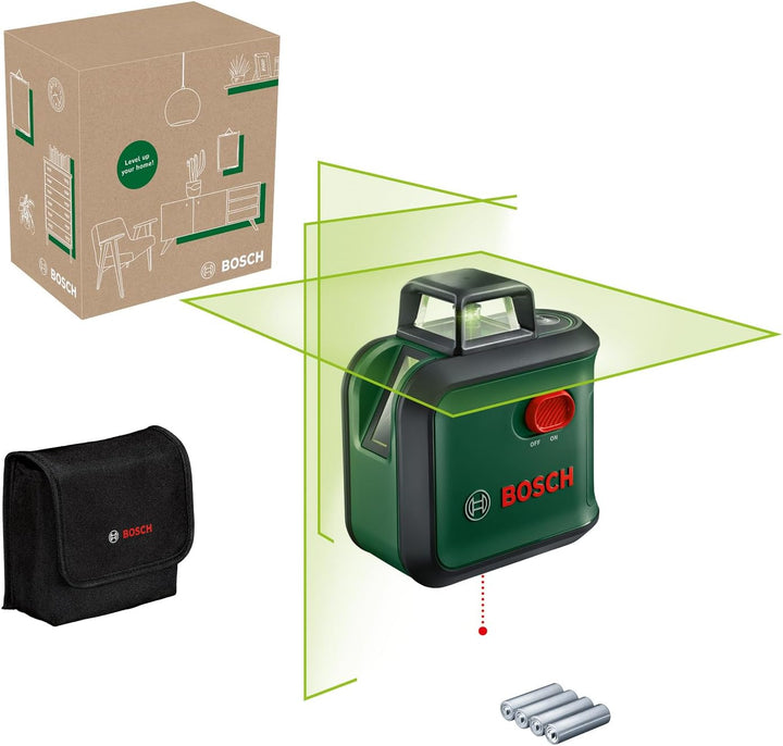 Bosch Kreuzlinienlaser AdvancedLevel 360 (3 Laserlinien inkl. 360° zum Ausrichten im ganzen Raum, im
