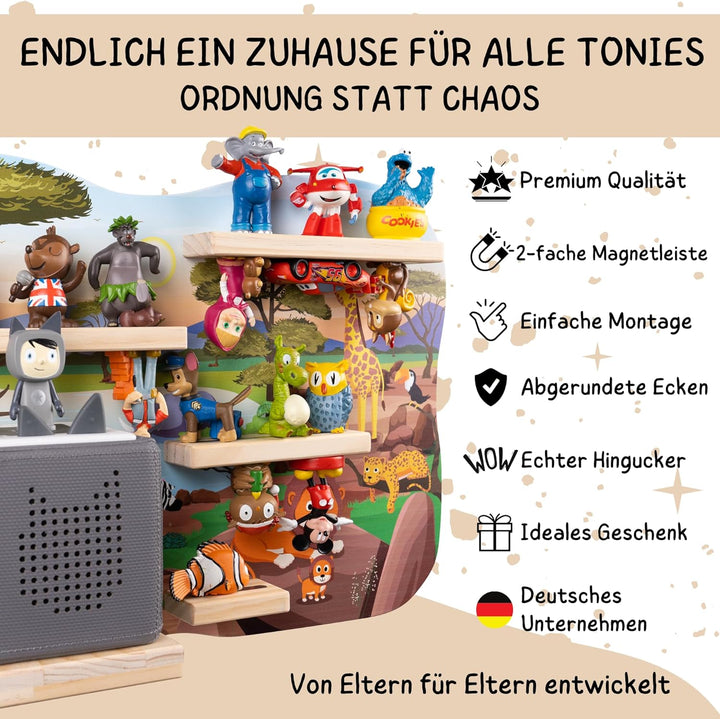 bunnyboo Toniebox Regal - für Toniebox und Figuren - ausreichend Platz für bis zu 32 Tonie Hörfigure