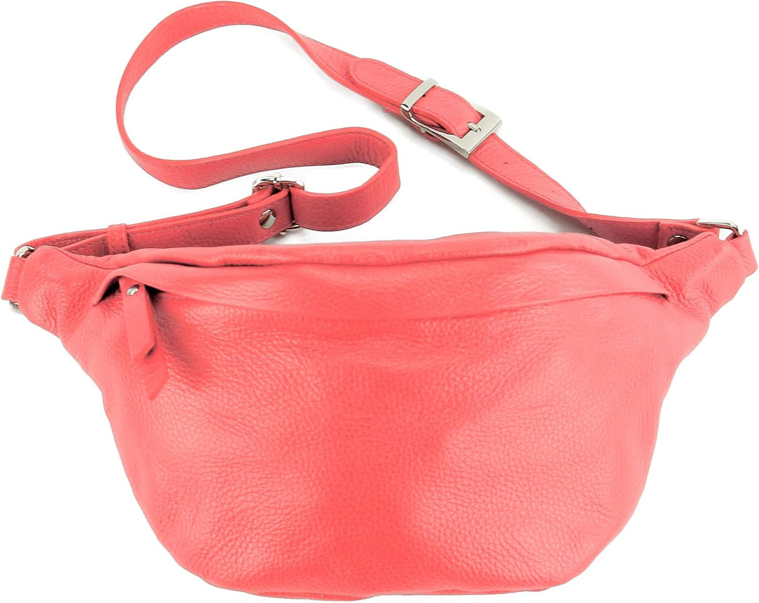 modamoda de - T77 - ital. Hüfttasche Bauchtasche Brusttasche Large aus weichem Leder, Farbe:Bubble G