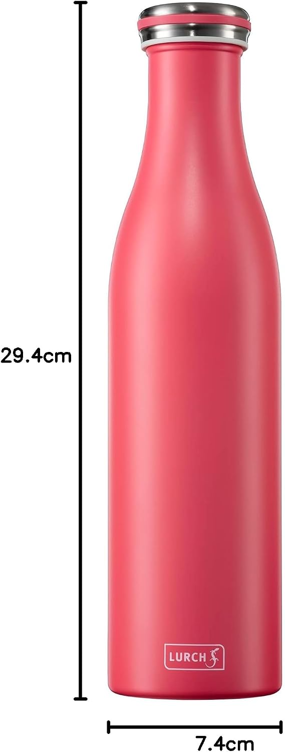 Lurch 240968 Isolierflasche/Thermoflasche für heisse und kalte Getränke aus Doppelwandigem Edelstahl