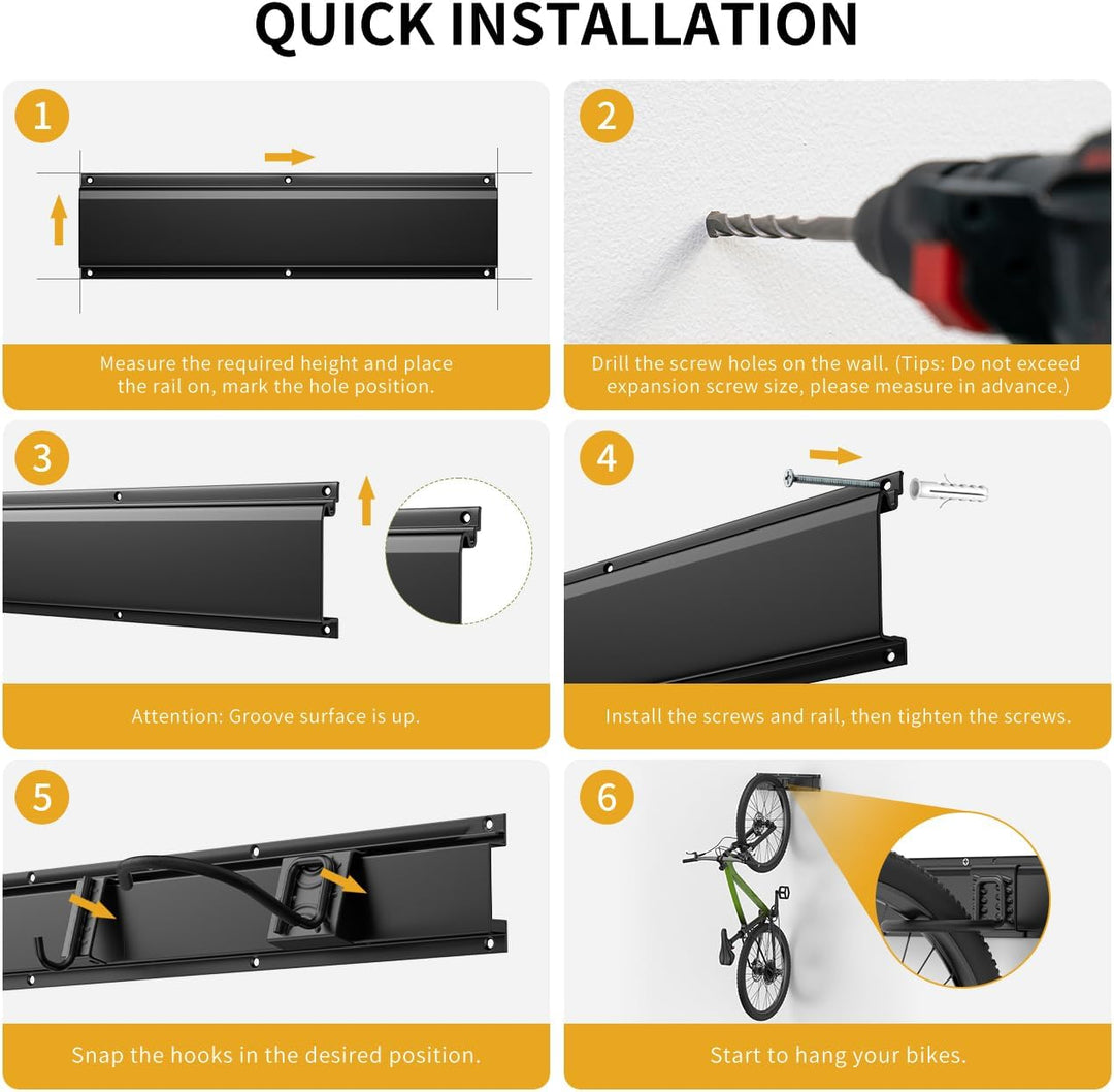 Housolution Fahrradregal 48Inch für 6 Räder + 5 Helme,bis zu 500lbs, Heavy Duty Fahrradaufhängung fü