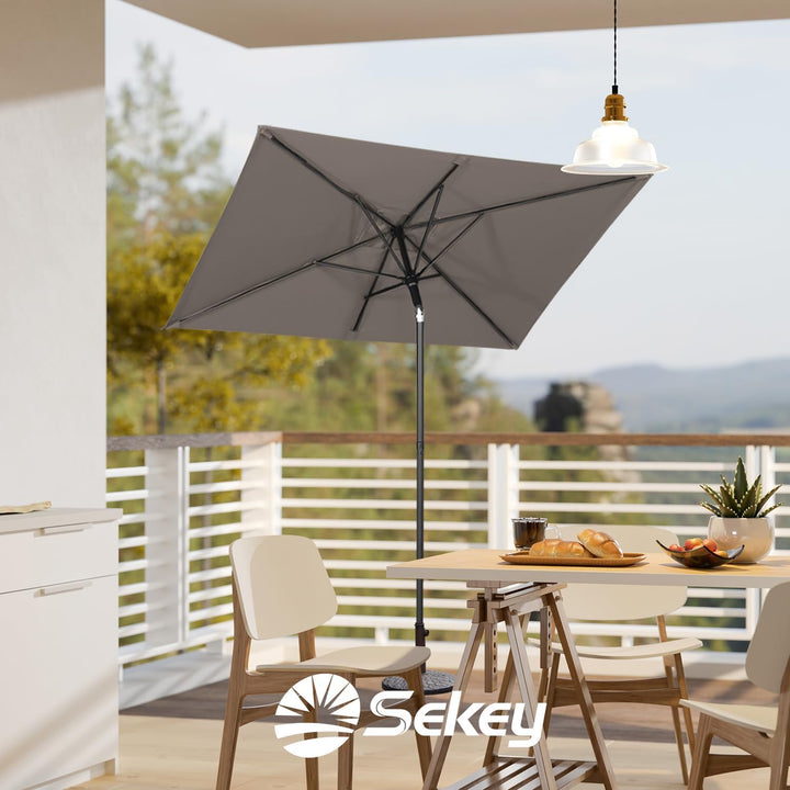 Sekey 180 × 130 cm Sonnenschirm Balkon Sonnenschirm Rechteckig für Balkon, Terrasse & Garten,Windfes
