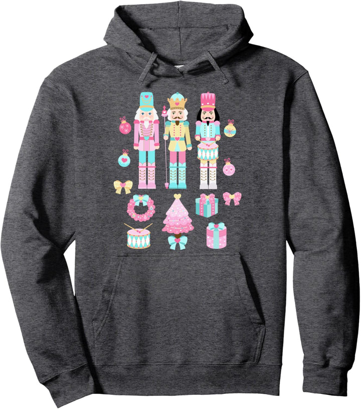 Nussknacker Pink Frohe Weihnachten Frohe Feiertage Hellblau Pullover Hoodie
