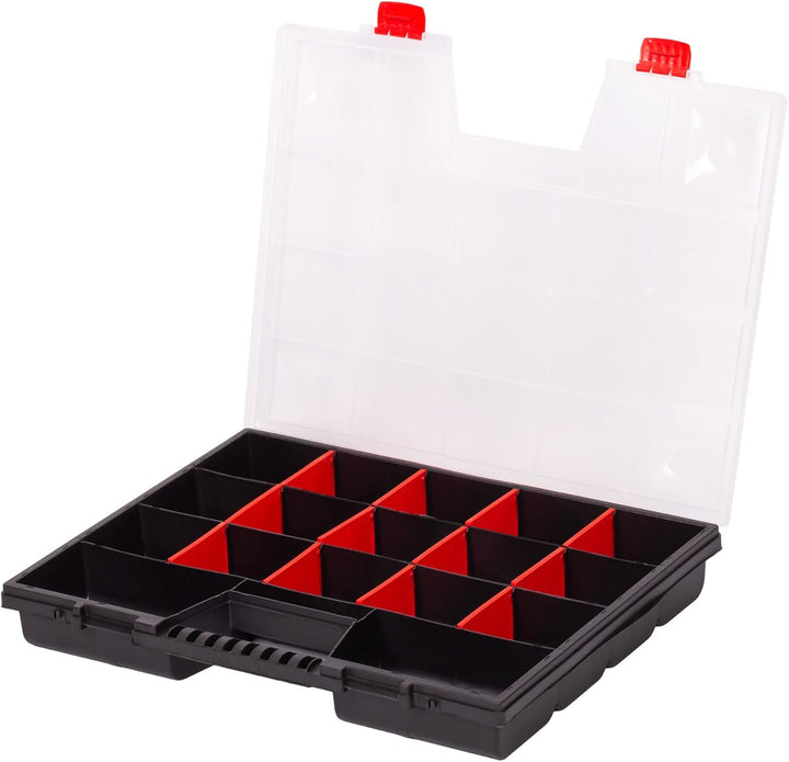 Mivos Sortimentskasten 20” mit Transparent Deckel - Aufbewahrungsbox 490 x 390 x 65 mm - Sortierkast