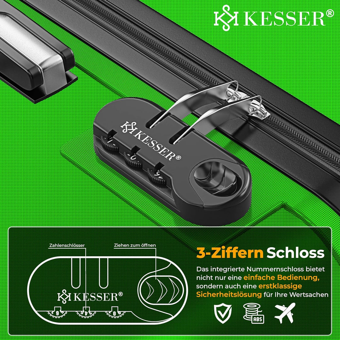 KESSER® 3tlg. Hartschalenkofferset Hard Shell Basic Hartschalenkoffer Trolley Koffer Reisekoffer Rei