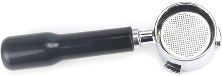 Fenteer Kaffee Bodenloser Siebträger für Kaffee 51mm Ersatz, Schwarzer Kunststoffgriff, 51 x 225 x 3