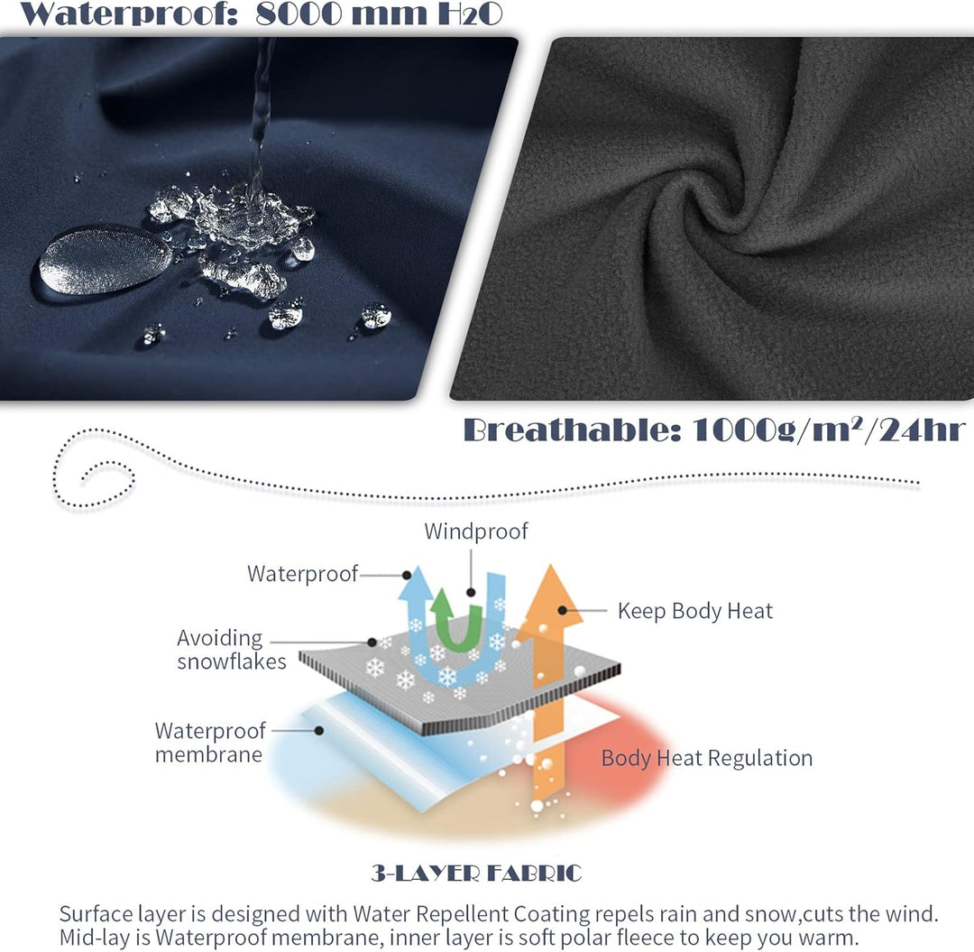 33,000ft Softshelljacke Damen Wasserdichte Atmungsaktive Warme Winterjacke Fleece Übergangsjacke Win