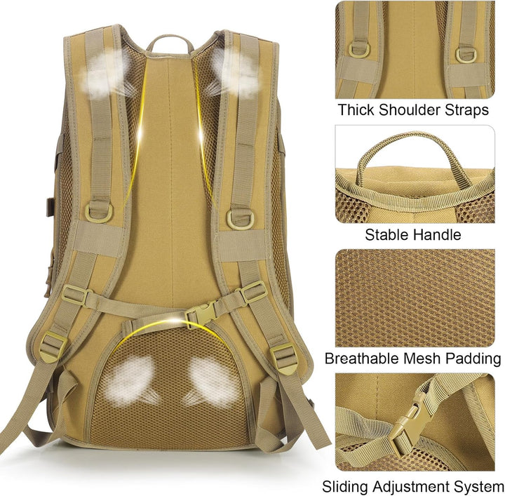 SHANNA Militärrucksack 35L/50L Armee Rucksack Molle, Hohe Kapazität Trekkingrucksack Wanderrucksäcke