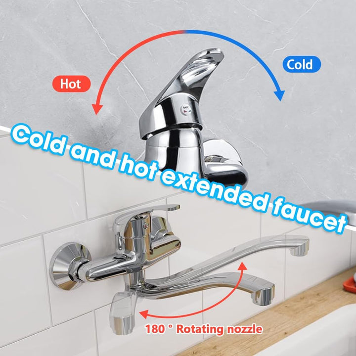 Wasserhahn Wandmontage, 360° Drehbar Wasserhahn Küche Wandarmatur, Mischbatterie Küchenspüle, Wand-S