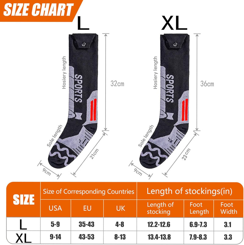 ZONSUSE Beheizte Socken, Wiederaufladbar, 5000 mAh Akku, App-Fernbedienung, Winter Warme Socken mit