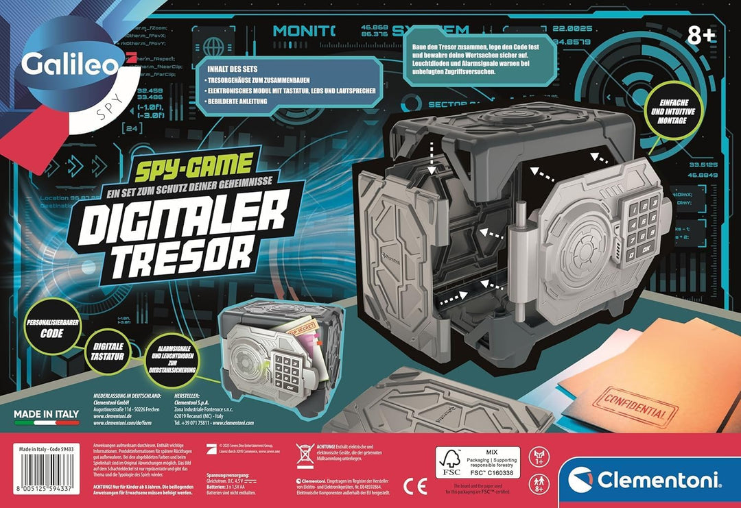 Galileo Spy Digitaler Tresor - Safe mit Alarm & Warnleuchte für Junge Agenten & Spione - Spielzeug f