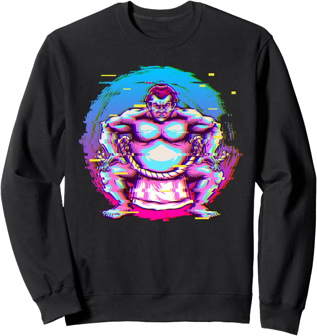 Sumo Ringer Wrestler Japanische Tradition Vaporwave Sweatshirt