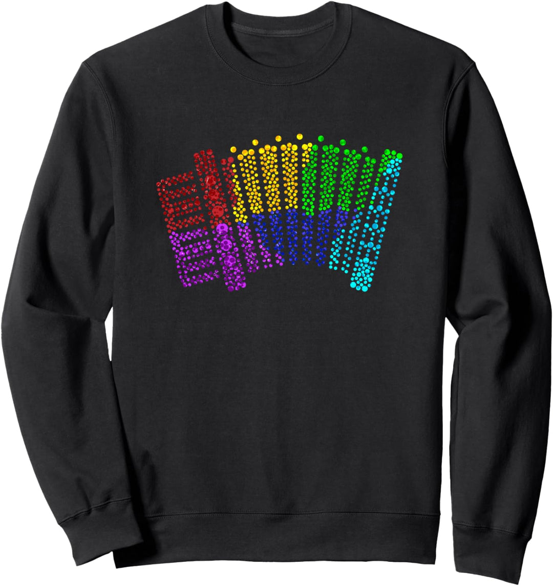 Retro Akkordeon Musikinstrument Zieharmonika Musiker Kunst Sweatshirt