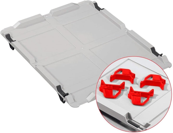 PROREGAL SuperSparSet 4x Eurobox NextGen Grip mit Auflagedeckel & 4 roten Schiebeschnappverschlüssen