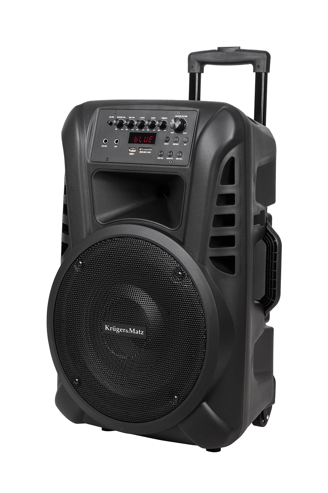 Krüger&amp;Matz KM1712 Aktive Bluetooth-Lautsprecher, PA-DJ-Anlage (2 x Funkmikrofon, SD, FM, USB, Fernb