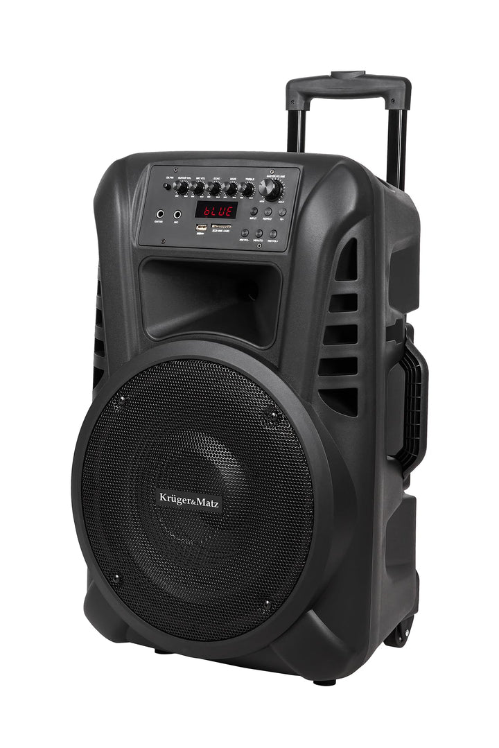 Krüger&amp;Matz KM1712 Aktive Bluetooth-Lautsprecher, PA-DJ-Anlage (2 x Funkmikrofon, SD, FM, USB, Fernb